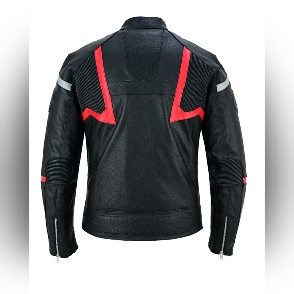 Men's Top Grade Motorcycle Leather Jacket - Picture 2 of 5